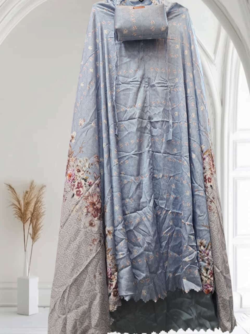 mukena sutra silk layer cut